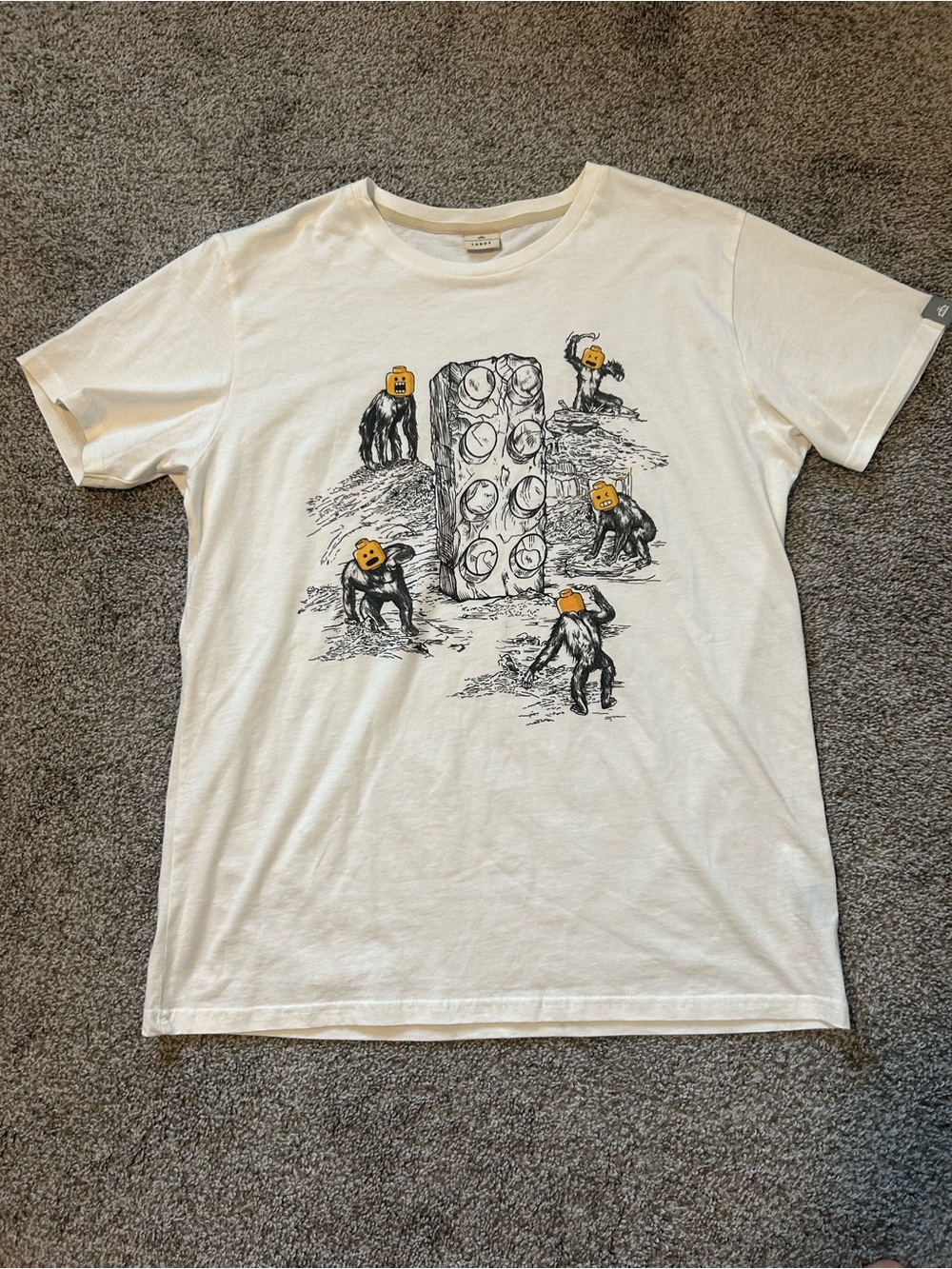 Official LEGO Space Odyssey Parody Shirt Mens Large White Graphic Tee Monolith L